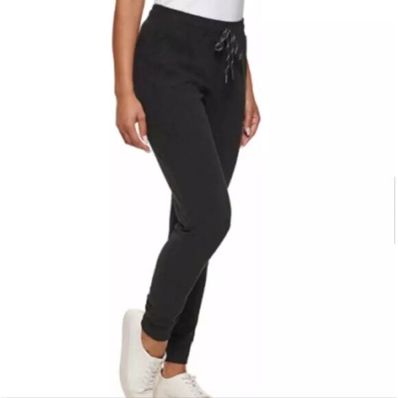 Marc New York Andrew Marc Joggers Size Small S Black Ribbed Loungewear Stretch - Picture 9 of 9